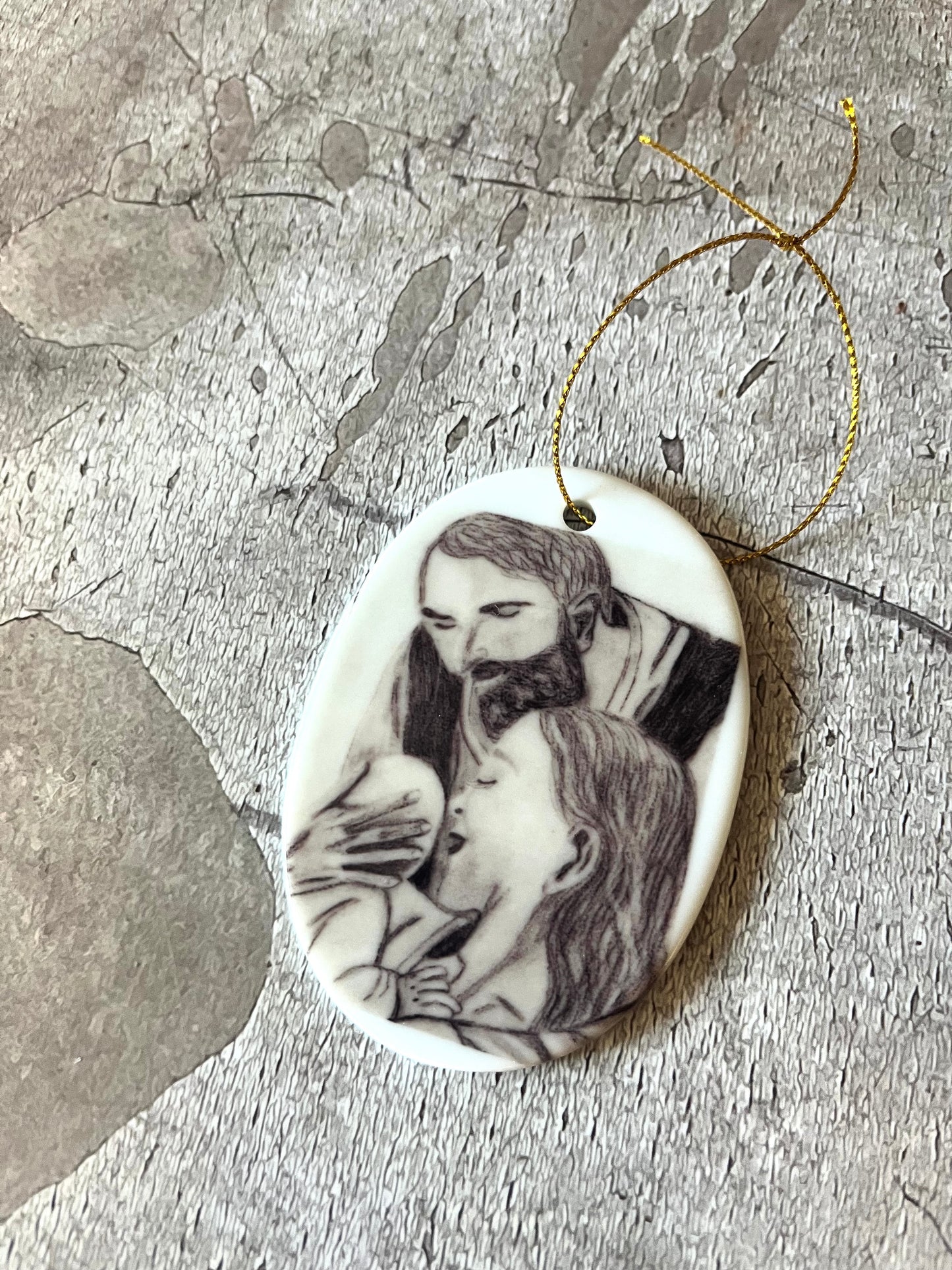 Holy Family Ceramic Ornament