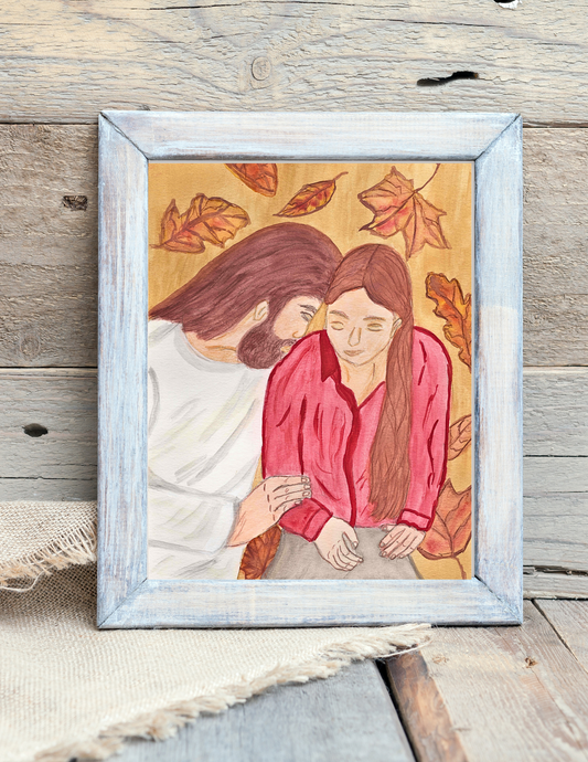 "He is with you in every season" Jesus Christ Wall Art