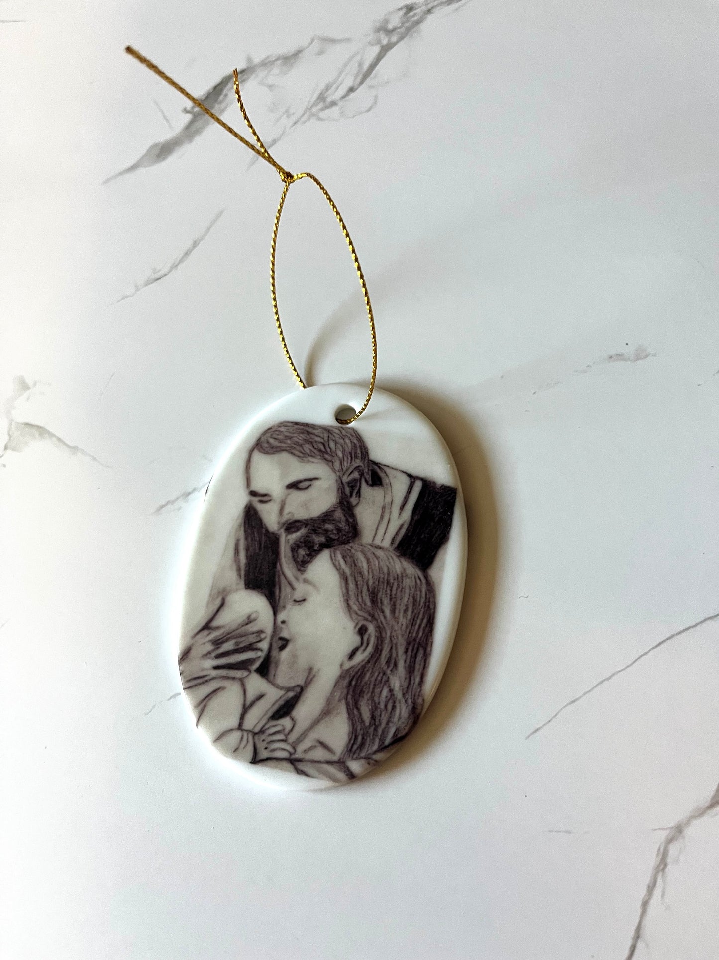 Holy Family Ceramic Ornament
