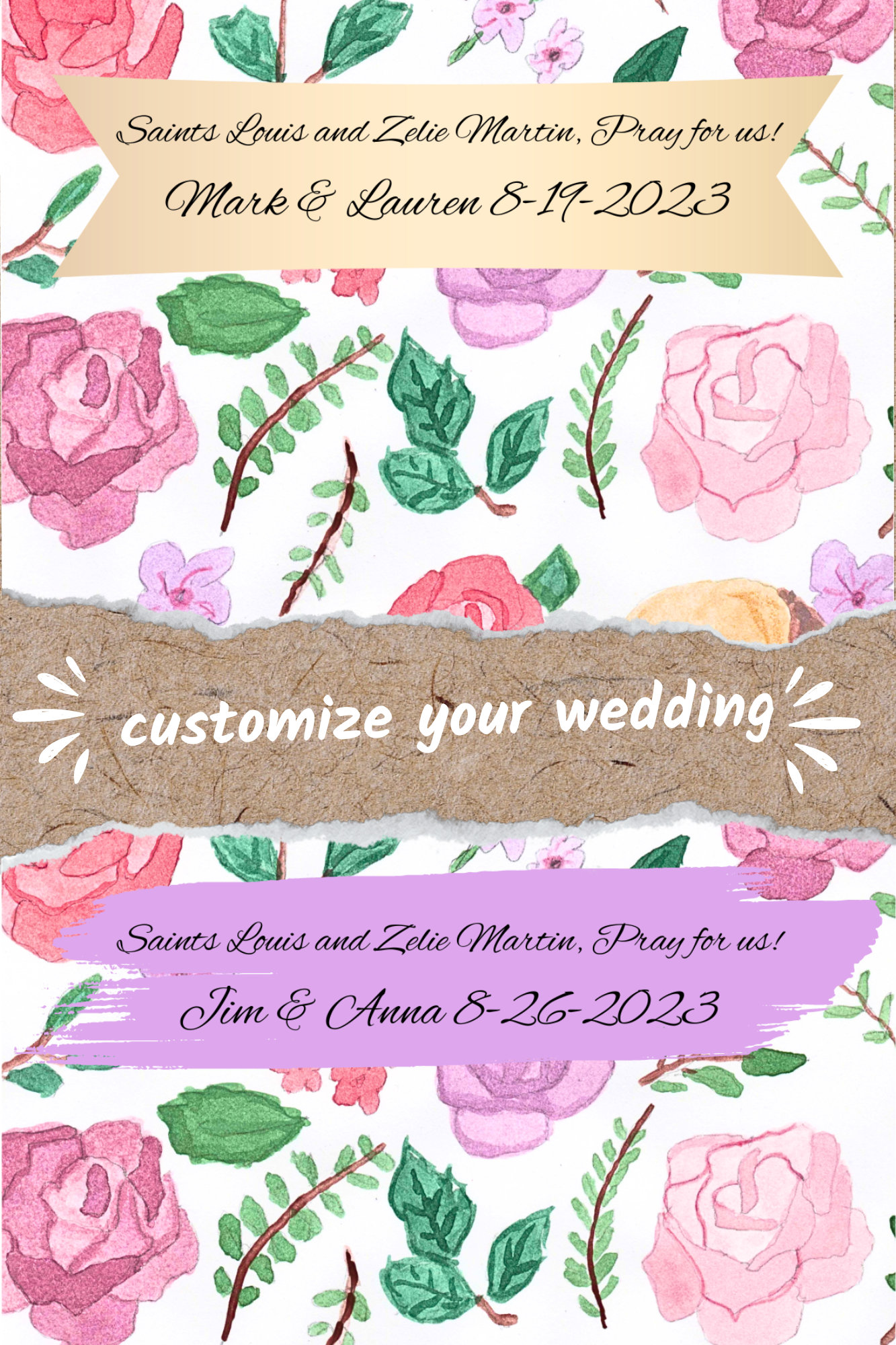 Custom wedding favors - wedding cards