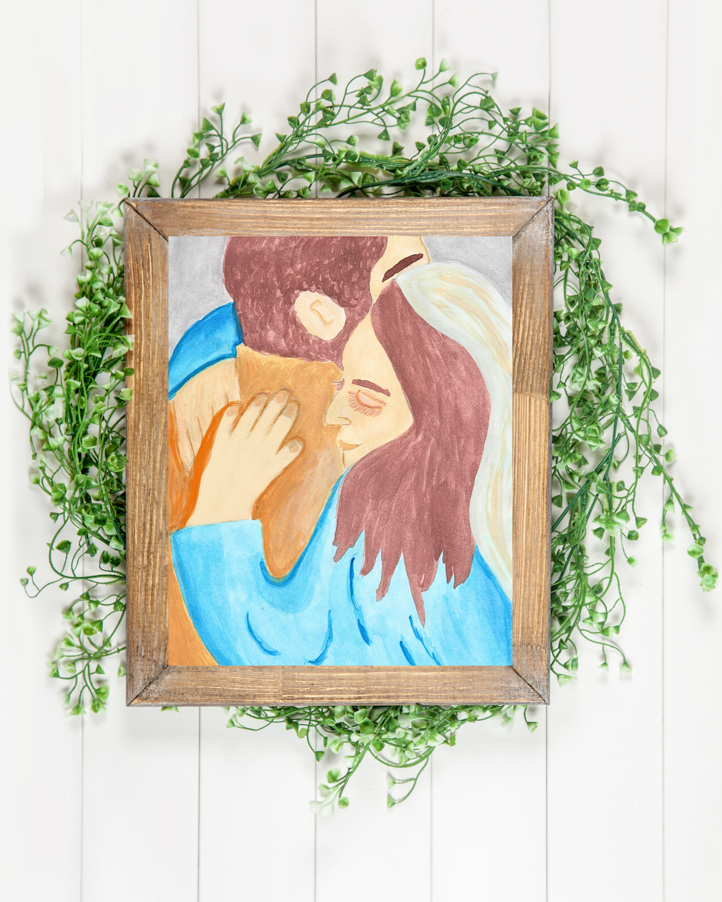 Mary and Joseph Hugging Wall Art
