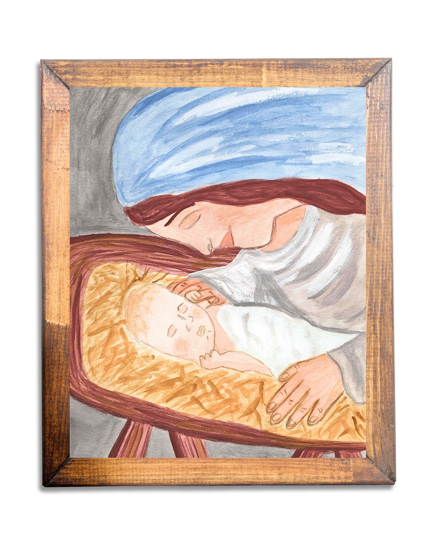 Jesus and Mary Watercolor Print
