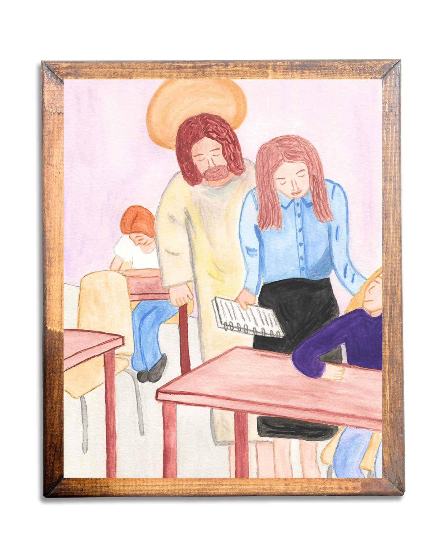 Two Teachers Watercolor Print