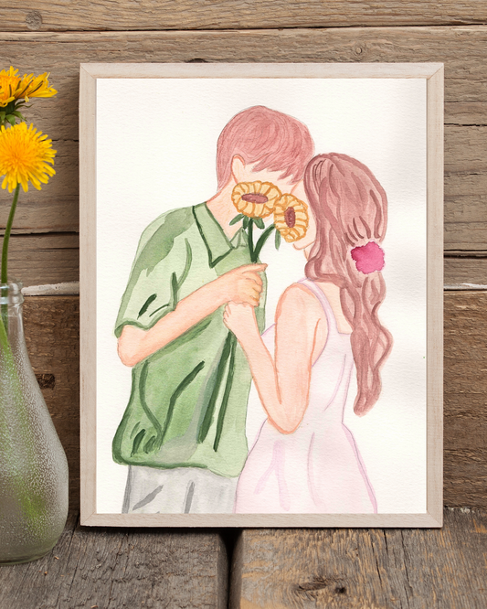 Newlyweds Watercolor Print