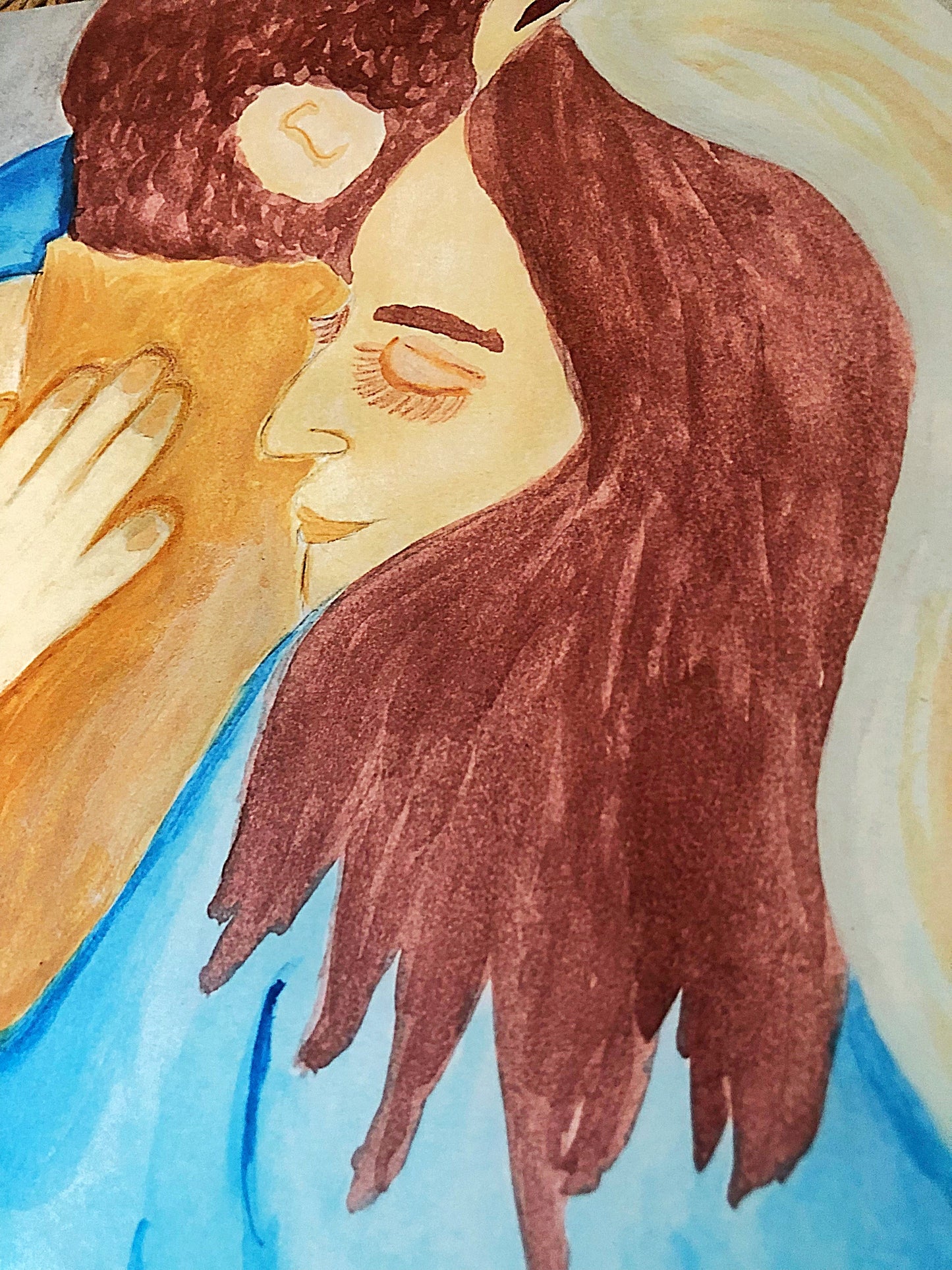 Mary and Joseph Hugging Wall Art