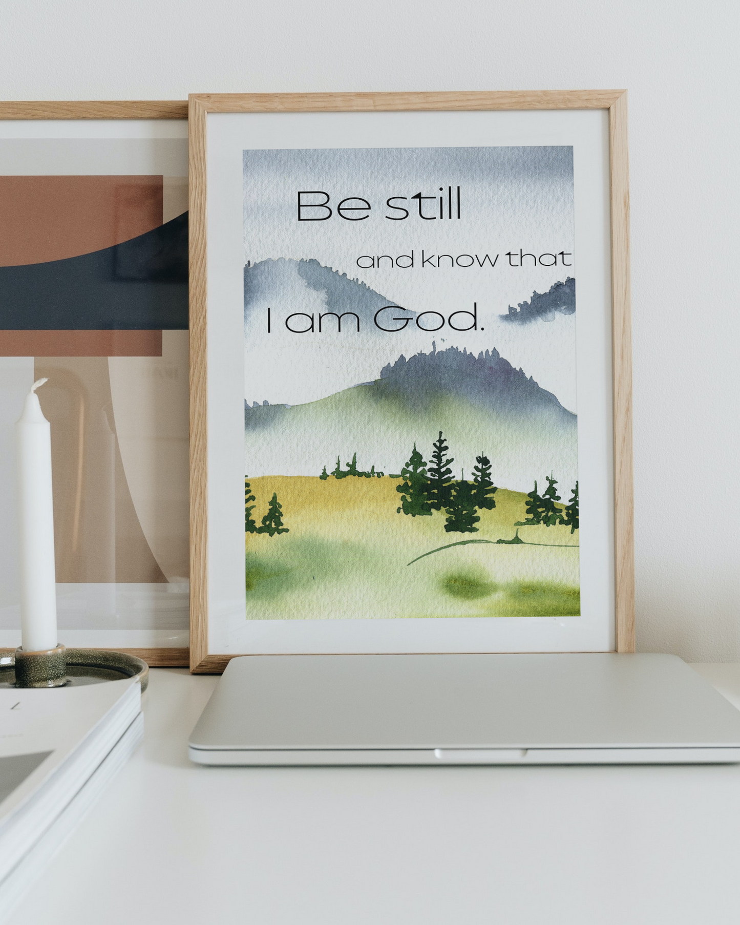 Be Still and Know that I am God Bible Verse Forest Image - Physical Print Wall Art