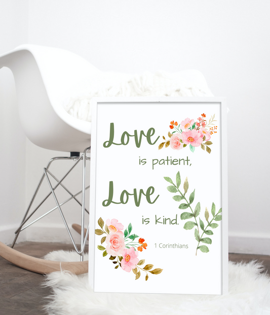 Catholic Wedding Gift Physical Print - Love is Patient