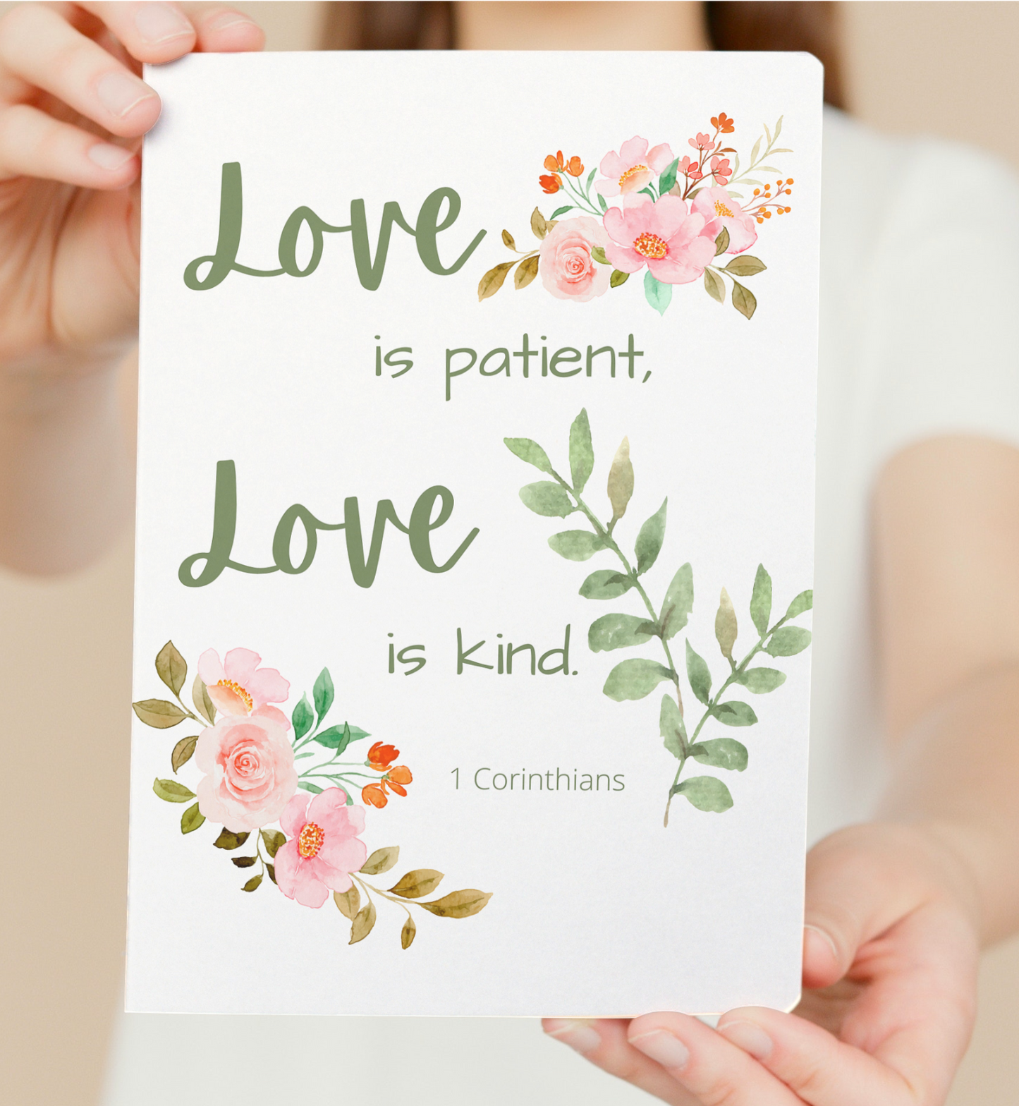 Catholic Wedding Gift Physical Print - Love is Patient