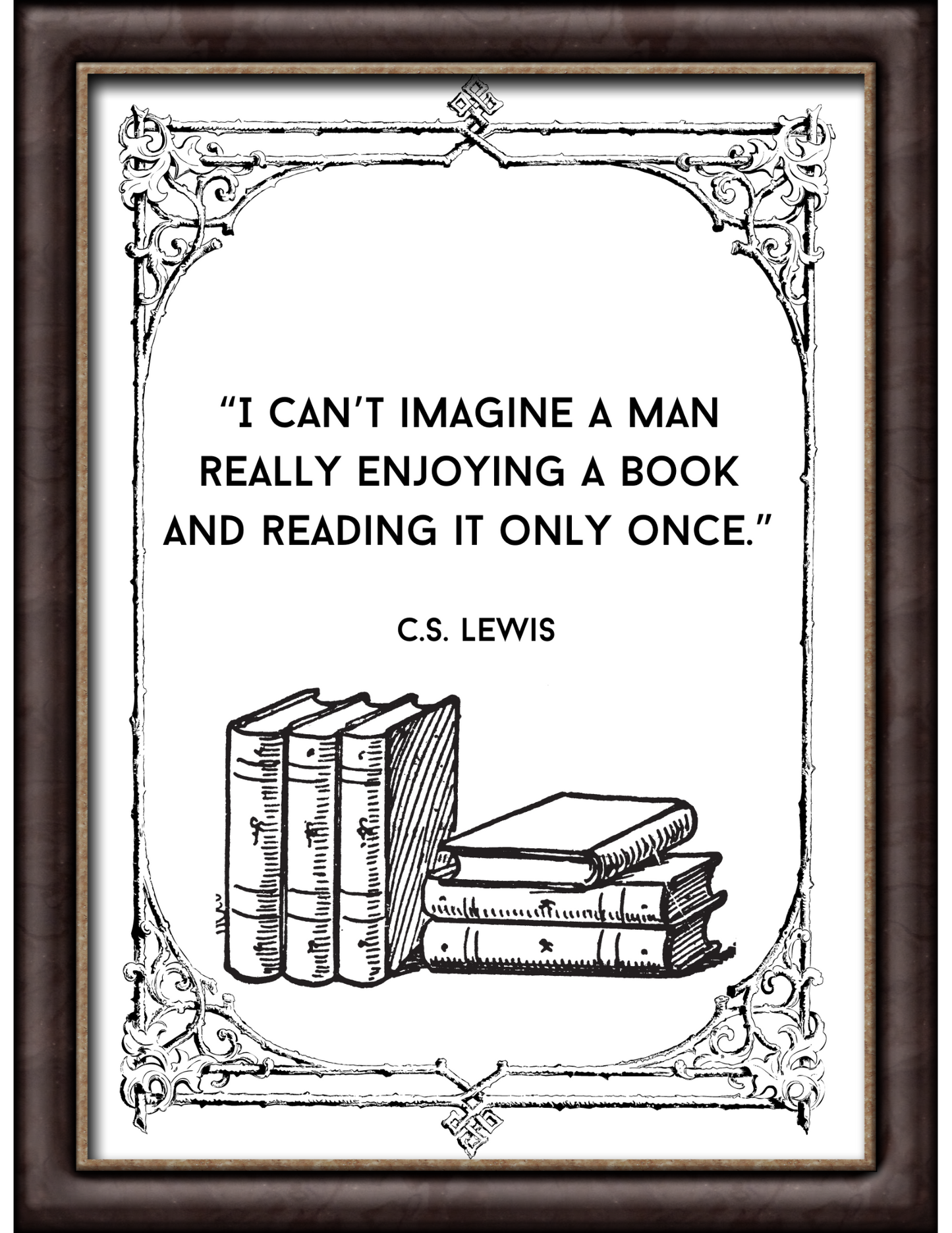 Book Worm Gift - Catholic Father's Day Gift - Printable Wall Art