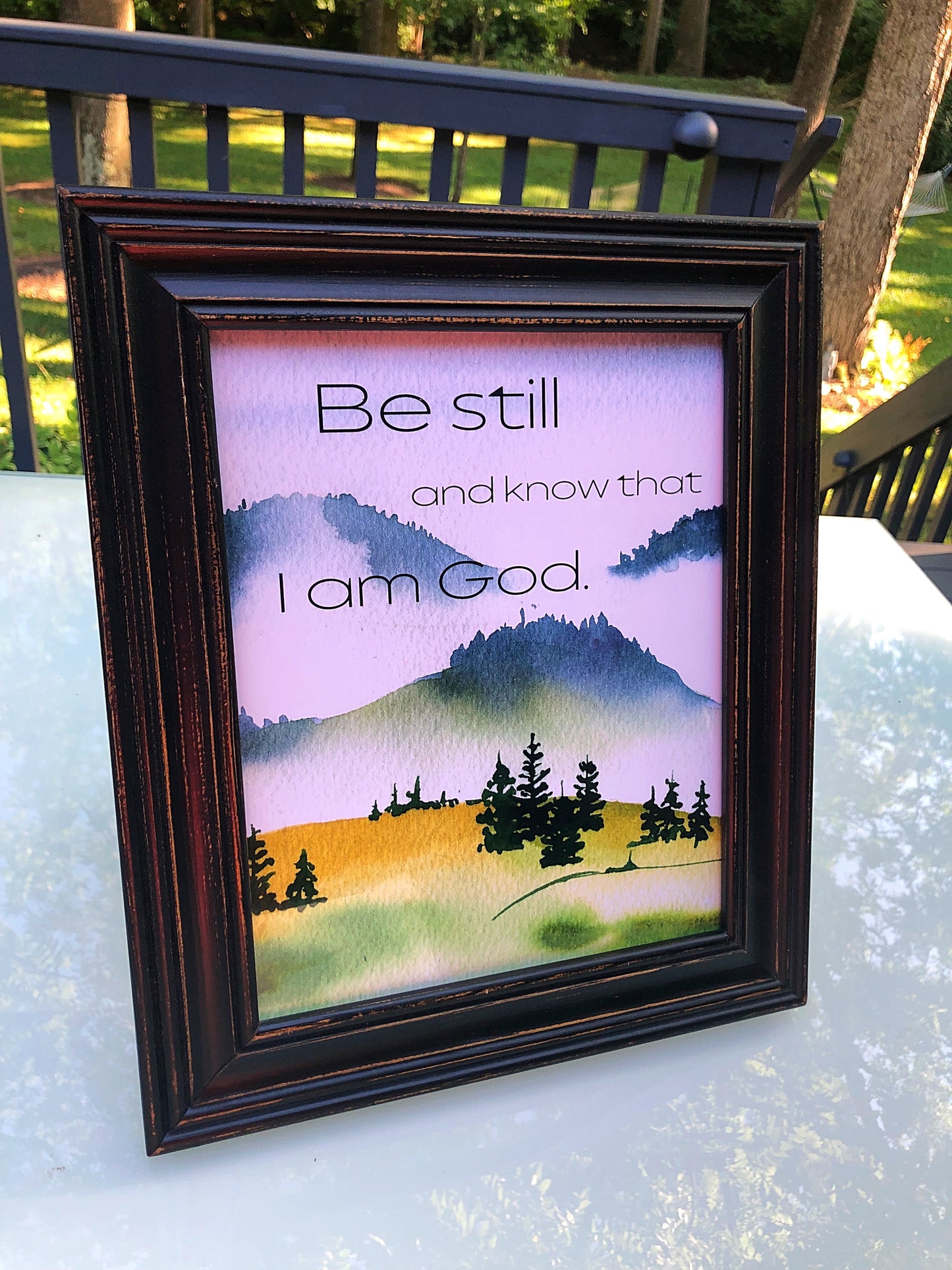 Be Still and Know that I am God Bible Verse Forest Image - Physical Print Wall Art