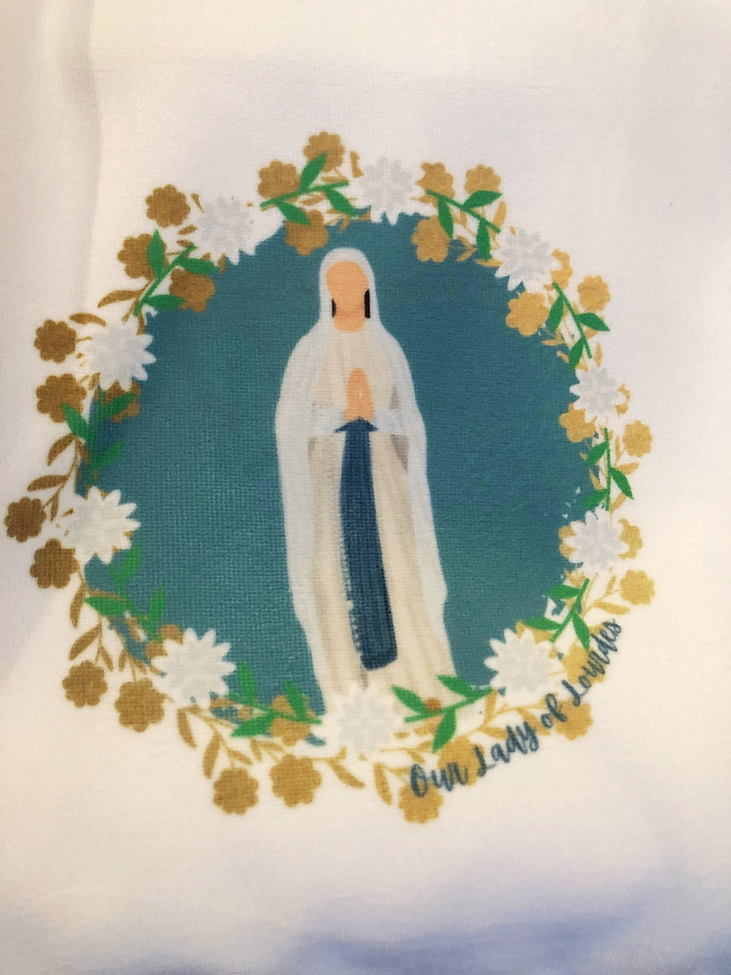 Our Lady of Lourdes decorative kitchen towels
