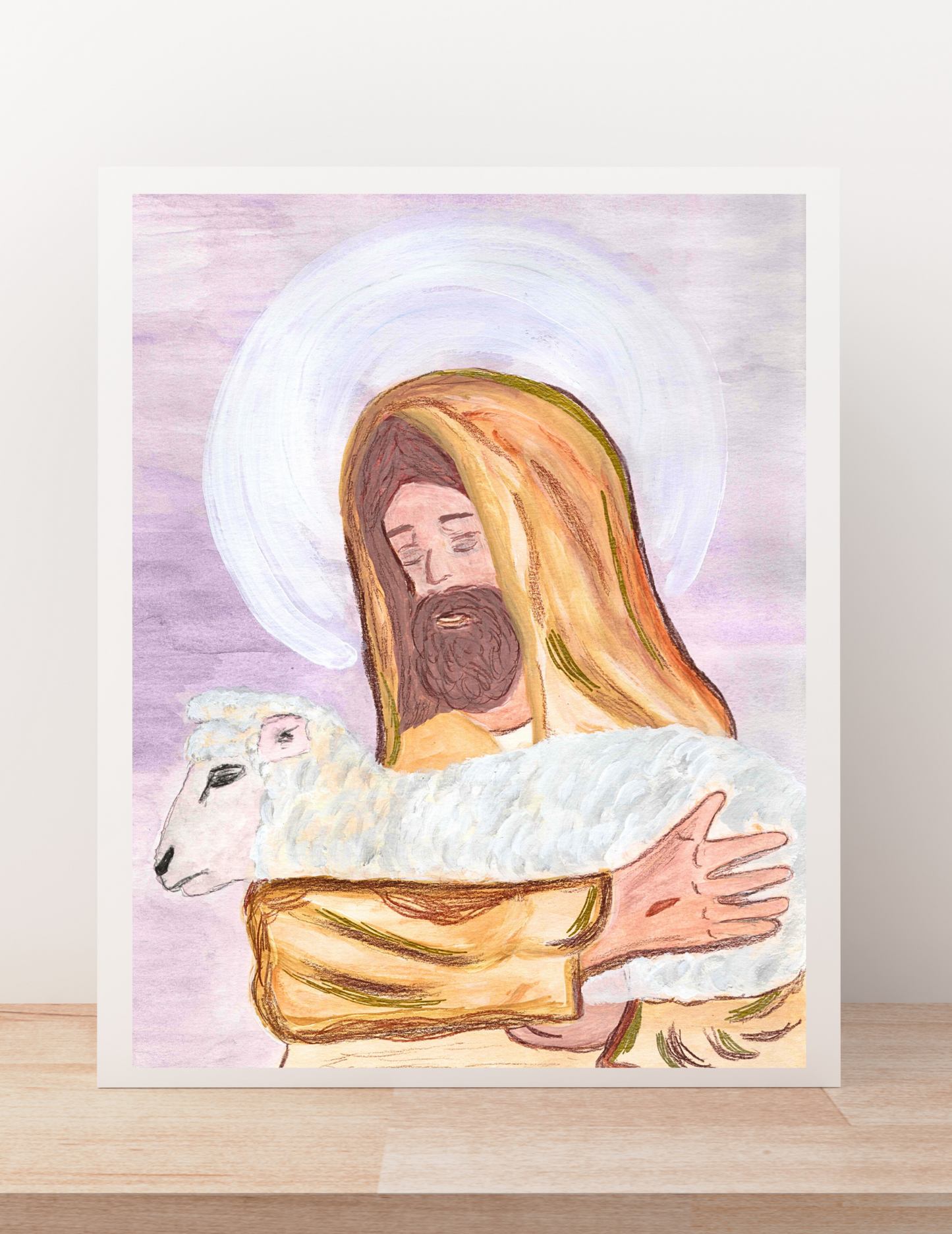Jesus Good Shepherd Watercolor Print