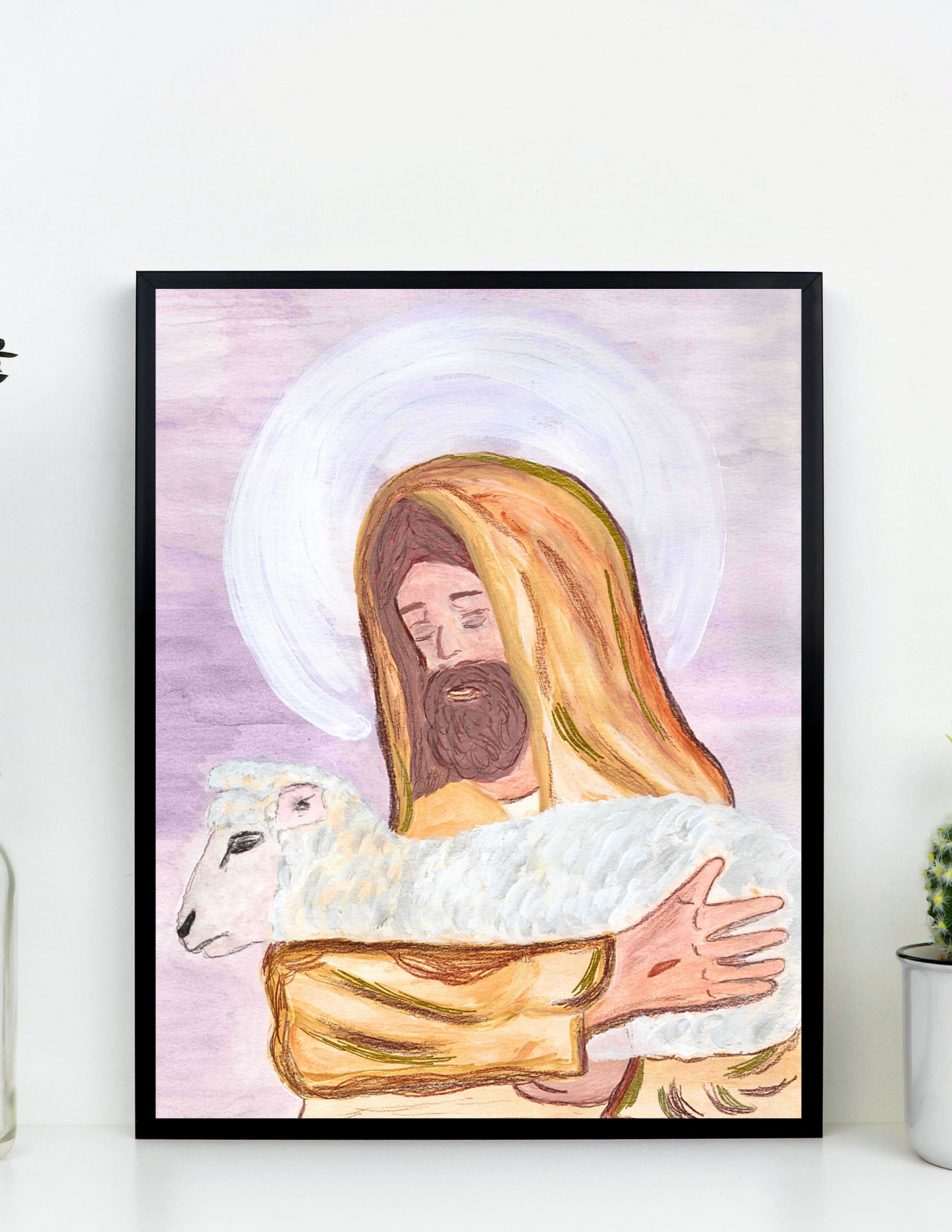 Jesus Good Shepherd Watercolor Print