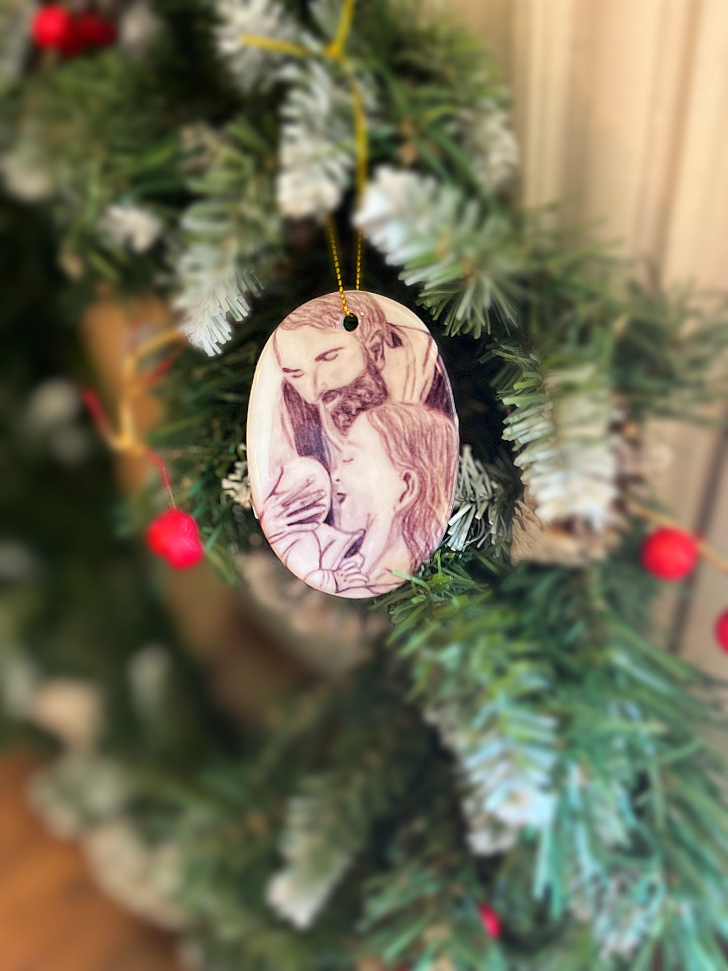 Holy Family Ceramic Ornament