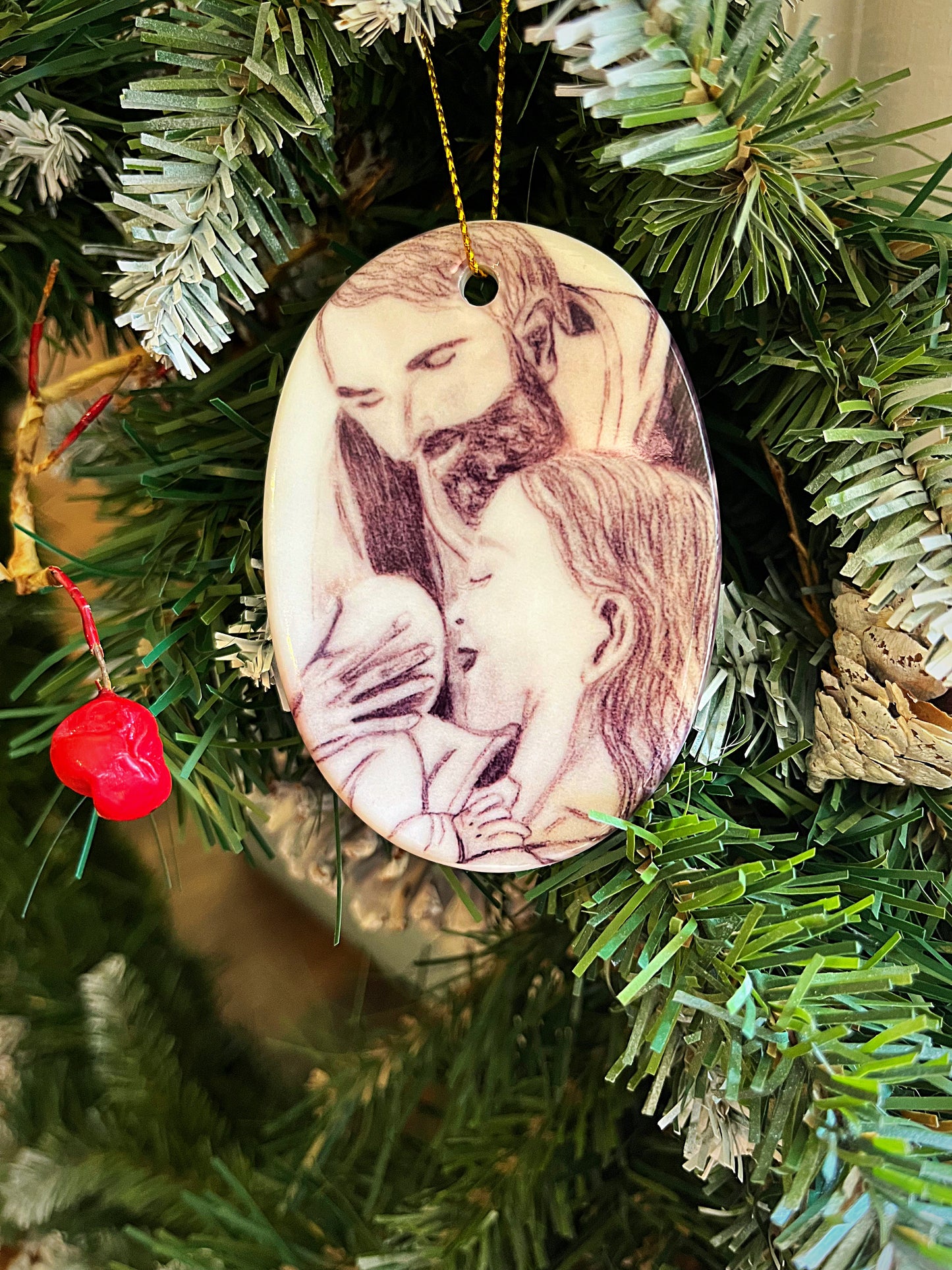 Holy Family Ceramic Ornament