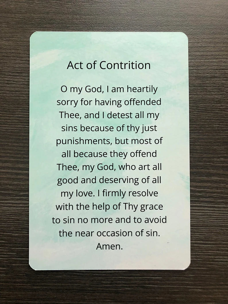 Prayer Card Bundle - Act of Contrition Prayer cards - Catholic Holy Cards