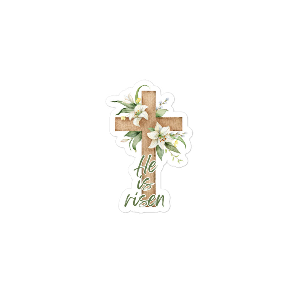 Catholic Easter He is Risen Bubble-free stickers