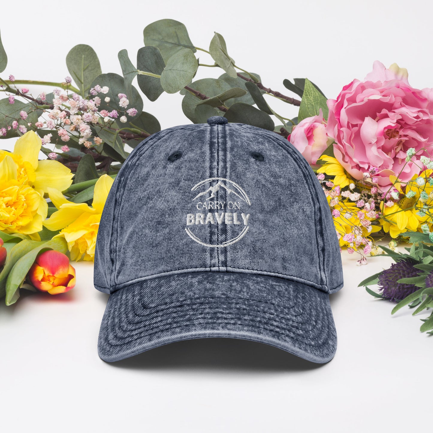 Carry on Bravely Vintage Cotton Twill Cap