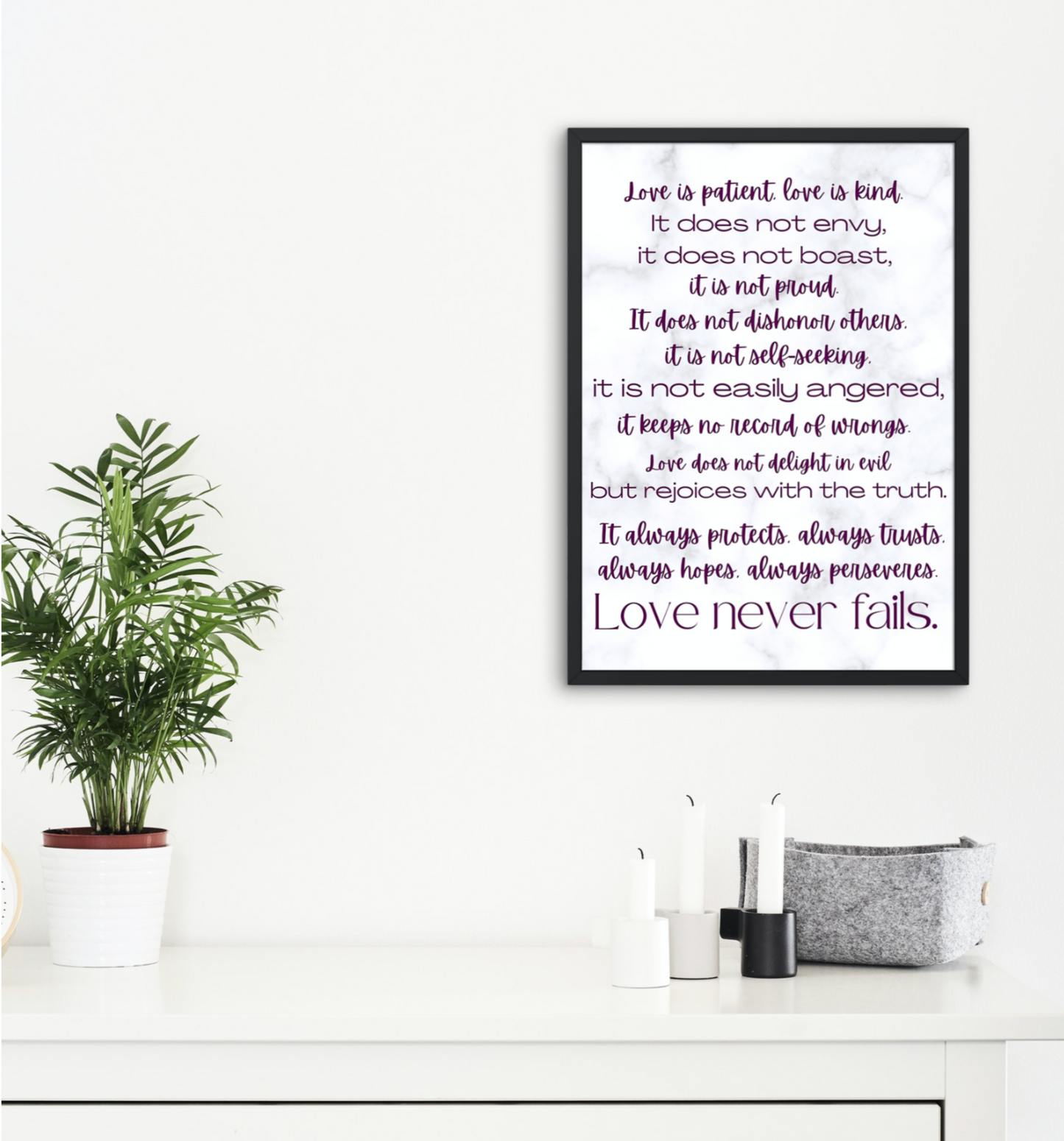 Catholic Wedding Gift Physical Print - Love is Patient