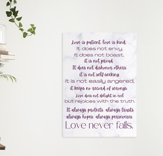 Catholic Wedding Gift Physical Print - Love is Patient