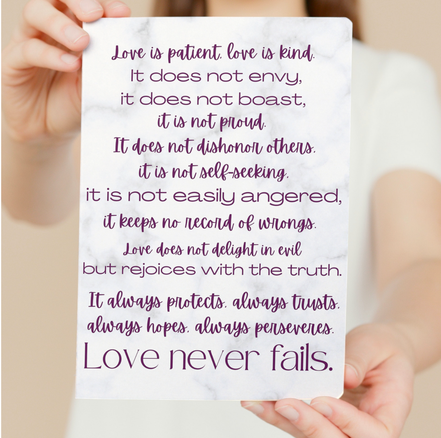 Catholic Wedding Gift Physical Print - Love is Patient