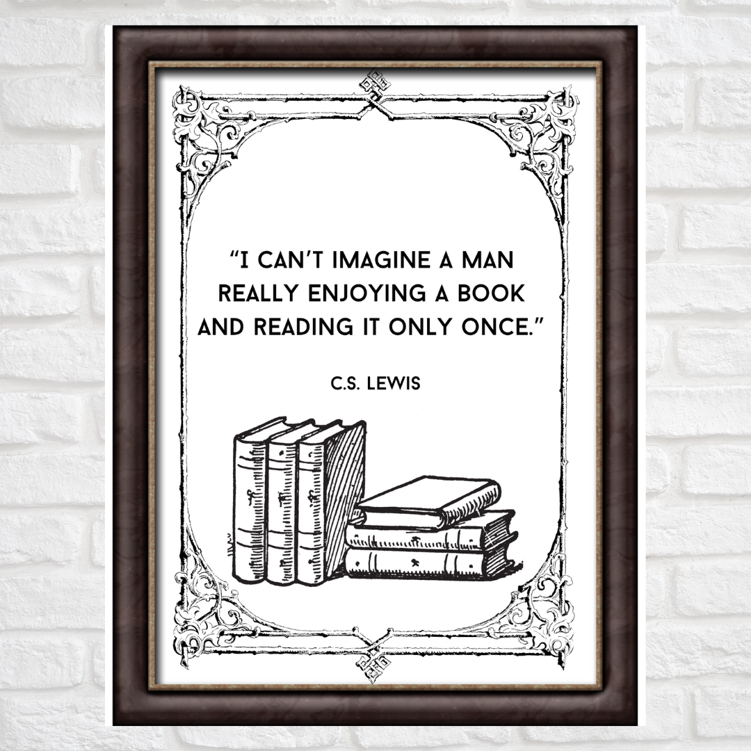Book Worm Gift - Catholic Father's Day Gift - Printable Wall Art