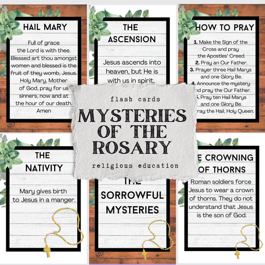 Mysteries of the Rosary Flash Cards