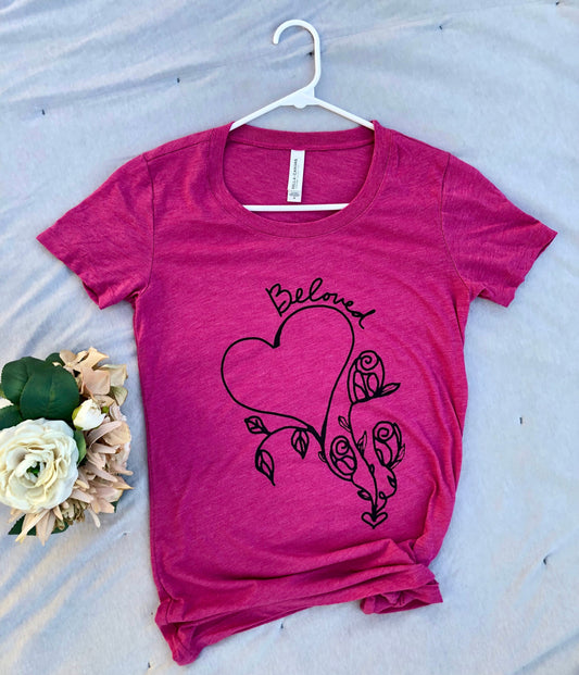 Beloved Women's T-shirt / Rose Design T-shirt