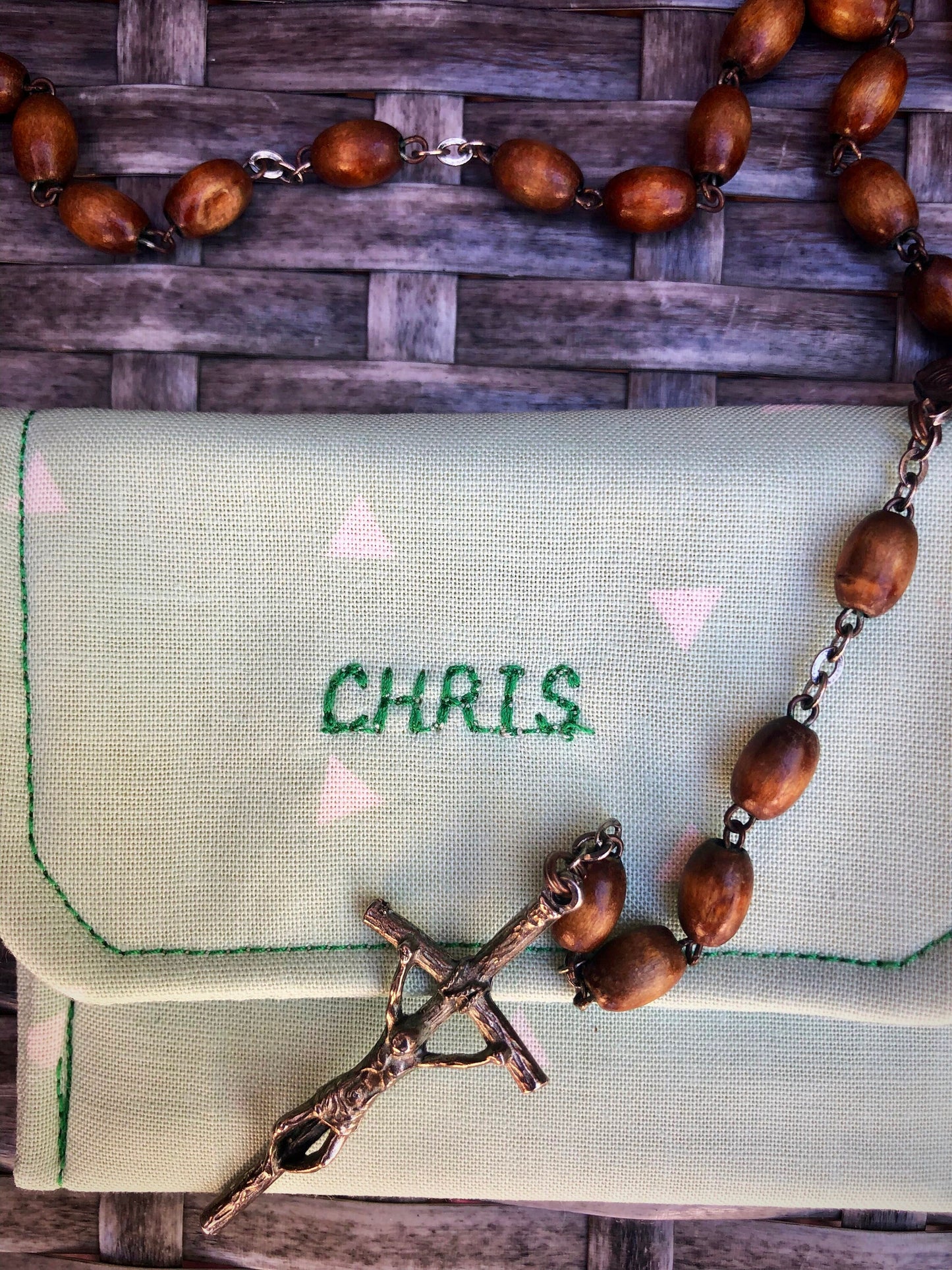 Boy Rosary Pouch personalized / Easter basket gift