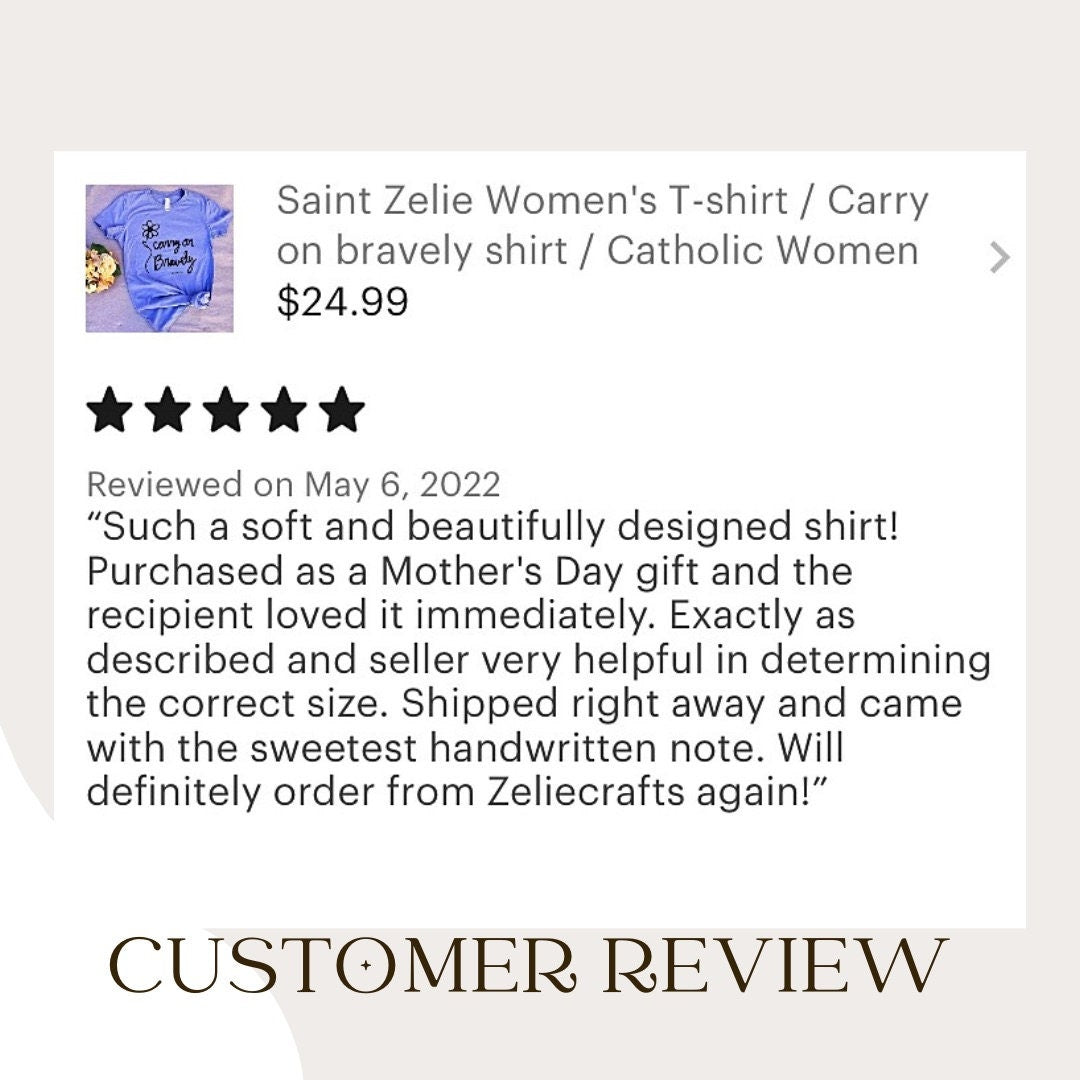 Saint Zelie Women's T-shirt / Carry on bravely shirt / Catholic Women Gift